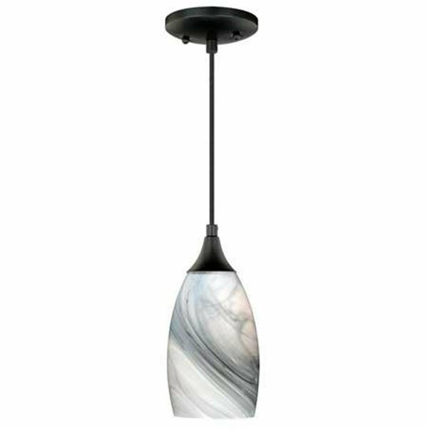 Perfecttwinkle Milano Marble Swirl Glass Mini Pendant - Oil Rubbed Bronze Finish PE3274538